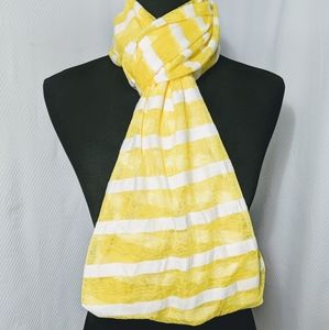 Cheery Bright Yellow White Stripes Infinity Scarf